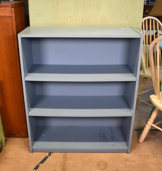 Light Blue Painted Three Shelf Book Case