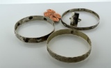 Lot of Stuart Nye (Asheville, NC) Hand Wrought Sterling Silver or Copper Art Jewelry