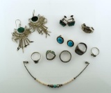 Lot of Native American / Navajo Pawn Silver & Turquoise Jewelry