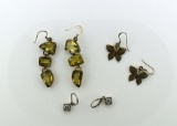 Lot of Three Pairs of  Sterling Silver Earrings