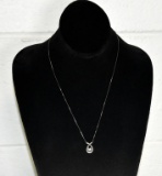 Kay Jewelers Sterling Silver 18” Chain Necklace with Sterling and 2.5 mm Size Diamond Pendant