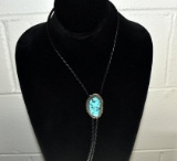 Pawn Silver & Turquoise Bolo Tie