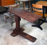 Vintage Adjustable Wooden Reading Table on Caster Feet