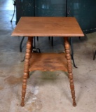 Antique Oak Turned Leg Parlor Table