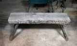 Rustic Split Log Bench