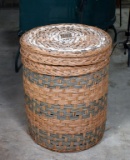 Woven Rattan Lidded Laundry Basket