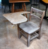 Old Weather Distressed School Desk Seat
