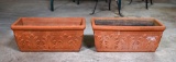 Two Acanthus Leaf Motif Terra Cotta Planters, Italy