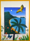 JoAnne Hook (Australian, XX-XXI) Tropical Beach, Ltd. Ed Lithograph, Nicely Framed