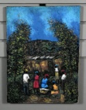Artist Signed  (Haitian, XX-XXI) Field Hands, Oil on Canvas, Signed Lower Right