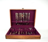 William Rogers Silver Plate  46 Piece Flatware Set in Naken Silver Sentry Chest