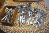 Large Lot of Mixed Flatware & Serving Pieces