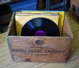 Lot of Gene Autry Shellac 78 Speed Records in Wooden Crate