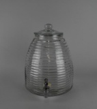 Beehive Shaped Glass Beverage Crock