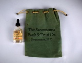 Two Vtg Swannanoa. NC Collectibles: Ward's Drugs Medicine Bottle and Bank & Trust Canvas Money Bag