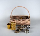 Basket of Metal Napkin Rings & Place Card Holders