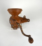 Antique Hand Painted Royal Wall Mount Cast Iron Coffee Grinder