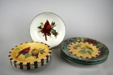 Nine Pieces of Lenox “Winter Greetings Everyday” Dinnerware Plates & Bowl
