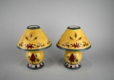 Pair of “Winter Greetings Everyday” Tea Light Lamps