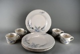 Eight Pieces Pfaltzgraff “Winter Frost” Dinner Plates & Mugs