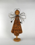 Wood & Metal 24” Angel Sculpture “Made with Love”