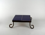 Tile on Metal Pedestal Plant Stand or Trivet