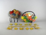 Three Metal Pieces: Two Hanging Racks & Decorative Stand