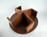 Lazy Susan-Style Wooden Revolving Book / DVD Rack