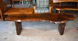 NC Craftsman Live Edge Slab Black Walnut Bench