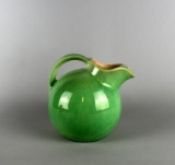 Vintage Green Ball Jug with Ice Lip & Handle