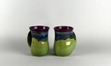 Pair of Bob & Corina Neher Left Handed Handwarmer Mugs