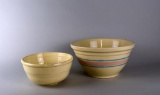 Two Yellow Ware Mixing Bowls: McCoy & Other