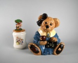 Two Decorative Cookie Jars: Boyds Bearware Pottery & Keebler Advertising