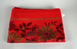 Vintage Red & Gold Christmas Table Cloth