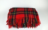 Highland Tweeds Red Plaid Wood Travel Rug