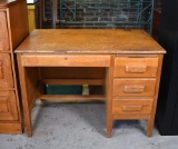 Vintage Maple Teacher's Desk