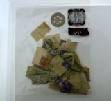 Lot of WWII Era Stamps & Other Collectibles
