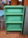 Green Painted Three Shelf Craftsman Style Book Case
