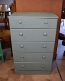 Light Green-Gray Painted Five-Drawer Chest