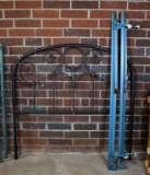 Coffee Brown/Dark Gray Enameled Metal Full Size Bed Frame (Headboard and Box Sprint Support)