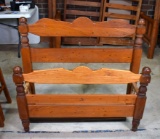 Vintage Wormy Chestnut Twin Bed Frame