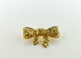 14K Gold Pierced Bow Pin