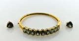Mystic Fire Topaz and 14K Gold Bracelet Clasp Bracelet with Matching Topaz and 14K Gold Earrings