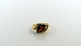 Reddish-Brown Citrine Gemstone and 10K Gold Ring, Size 6