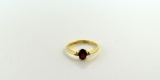 Garnet, Diamond and 14K Gold Ring, Size 5