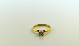 0.46 Carat Brilliant Cut Diamond Solitaire and 14K Gold Ring, Size 6.5