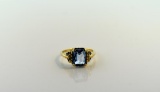 Blue Topaz and 10K Gold Ring, Size 7
