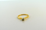 0.21 Carat Brilliant Cut Diamond Solitaire and 14K Gold Ring, Size 7