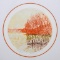 Gonshaw (English, XX-XXI) “Lakeside Trees” Ltd. Ed. (244/250) Wood Block Print, Signed