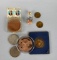 Lot of Medallions, Tokens, Stamps, and Two Fake Coins (Not Silver)